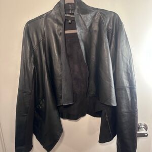 Express Faux Leather Draped Jacket – Size M